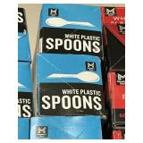 White plastic spoons 600 ct
