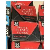 White plastic forks 600 ct