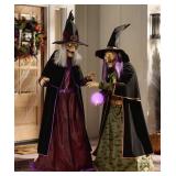 Set of 2 animated crystal ball witches