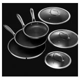 Hexclad 4 pans w/ 3 lids