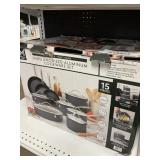 Hard anodized aluminum cookware set 15pcs