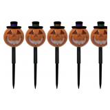 Set of 5 pumpkin stake lights