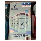 Degree deodorant 5 pack