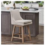 Amelia Coll swivel counter stool -linen
