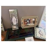 Stained glass- mirror- slate-pictures lot