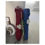2-Folding chairs- umbrella lot