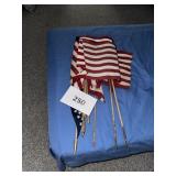 Several US stick flags lot