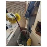 Hamper- dust pans- brushes lot