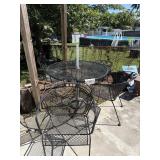 Wrought iron table & 4 chairs