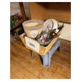 Basket- stool- clock lot