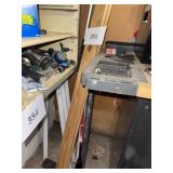 Boards- light bulbs- broom lot
