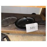 3- Skillets- 1 lid
