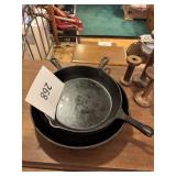 3- Iron skillets