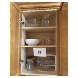 3 Shelves of dishes & glassware