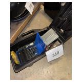Plastic case & drill bits lot