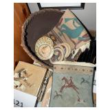 Tile decor lot -paper weight navajo basket lot
