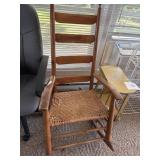 Ladder back reed seat rocker