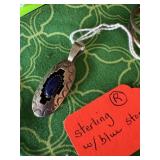 Sterling with blue stone