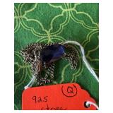 Large stone sapphire necklace 925