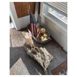 Metal tub-wood decor pc-rack
