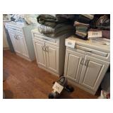 3- White base cabinets 24inWx35inHx17inD