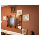 Wall mirror- clock- 5-pictures lot