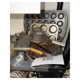 Utensils- pie pans shelf lot