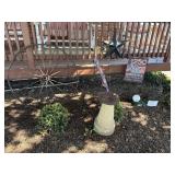 Sun dial-3 flag holders & flags -iron wheel-light