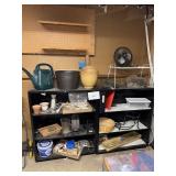 2- Metal shelving units & contents