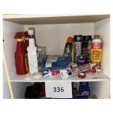 Shelf lot- misc paints - caulk