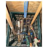 Crate- garden tools lot