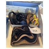 2-Misc box lot- belts- headphones