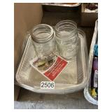 3 Cake pans & lids-2 jars