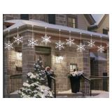 9-Funt. LED snowflake lights 10ct cool white-blue