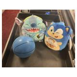 Squishmallows- Stitch- Sonic- basketball lot of 3