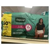 Depend womens underwear 28 ct L