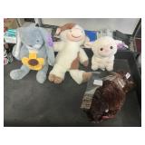 Bunny- lamb- cow- buffalo 4 ct plush