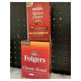 Folgers med 10 K cups-mescafe med 6 singles