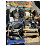 4- Boxes pans skid lot - used -MUST take all