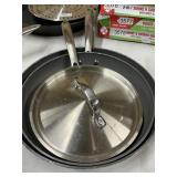 Tfal 3 skillets 1 lid- used
