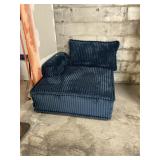 Large blue foot stool w/ cushions