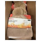 Heat Logic thermal knit hat brown   3 ct womens