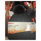 Heat Logic thermal knit hat black   3 ct womens