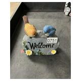 Welcome stone w/ birds