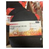 Heat Logic thermal knit hat black   3 ct