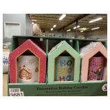 Decorative holiday candles set of 3