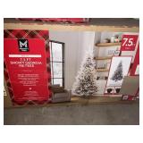 7.5ft tall Pre-lit snowy georgia fir tree