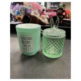Melon candle - Glass jar w/ lid lot