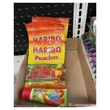 Haribo peaches 5-5oz -Warheads squeeze candy
