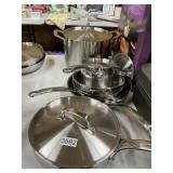 Tramontina 6 pc pan & lid set - used - dirty